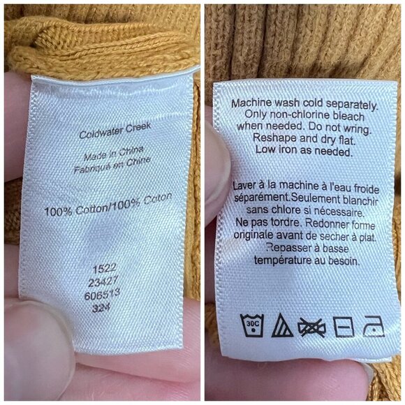 Coldwater Creek Ribbed Cotton Short Sleeve Sweater Medium - Picture 3 of 8